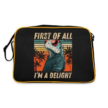 Iguane sarcastique - Style tropical décontracté - Sac Retro - noir/or - Dos