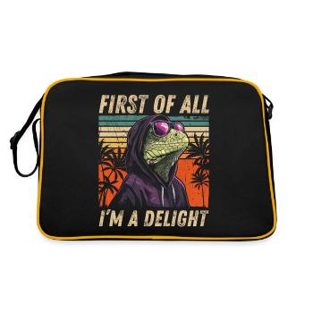 Iguane sarcastique - Style tropical coloré - Sac Retro - noir/or - Dos