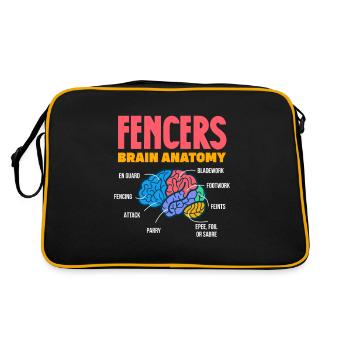 Fencing Sword Sabre Epee Fencing Gift - Retro Bag - black/gold - Back