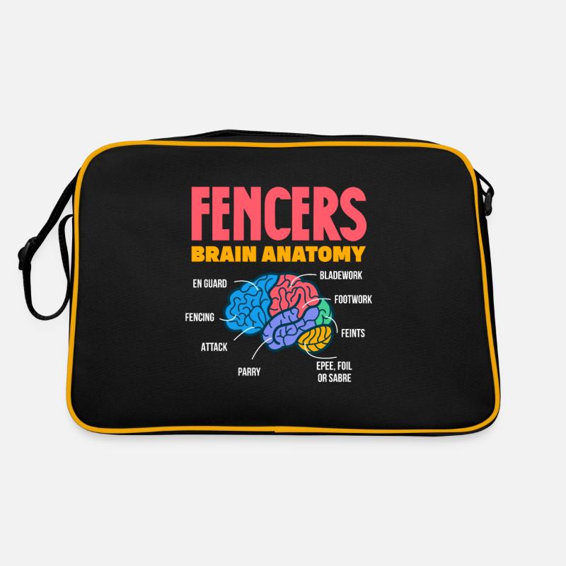 Fechten Schwert Säbel Degen Fechter Geschenk - Retro Tasche - Schwarz/Gold