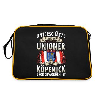 Unterschätze niemals einen Unioner aus Köpenick - Retro Tasche - Schwarz/Gold - Hinten