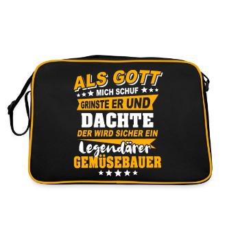 Vegetable Grower Sayings - Retro Bag - black/gold - Back