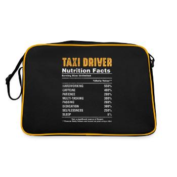 Taxi Taxifahrer Verkehr Beruf Geschenk - Retro Tasche - Schwarz/Gold - Hinten