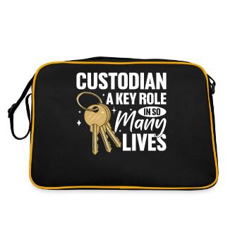 Gardienne d’école Femme de ménage Concierge - Sac Retro - noir/or - Dos