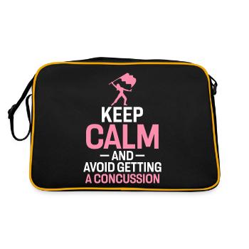Keep Calm and Avoid Getting A Concussion Funny - Retro Bag - black/gold - Back