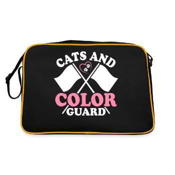 Katzen und Color Guard Lustige Marschkapelle Katzen - Retro Tasche - Schwarz/Gold - Hinten