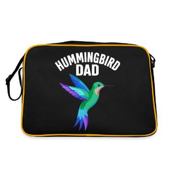 Kolibri Papa Nektar Vogelbeobachtung Lustige Vögel - Retro Tasche - Schwarz/Gold - Hinten