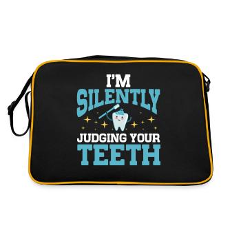 Dentist - Retro Tasche - Schwarz/Gold - Hinten