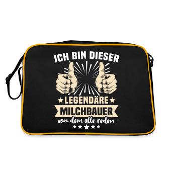 Dairy Farmer Sayings - Retro Bag - black/gold - Back