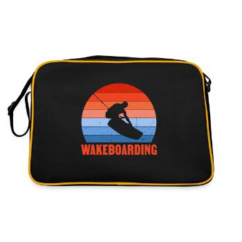 Wakeboard Wakeboarder Wakeboarding Gift - Retro Bag - black/gold - Back