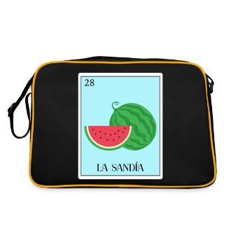 Melon pastèque Fruit d’été Cadeau végétalien - Sac Retro - noir/or - Dos