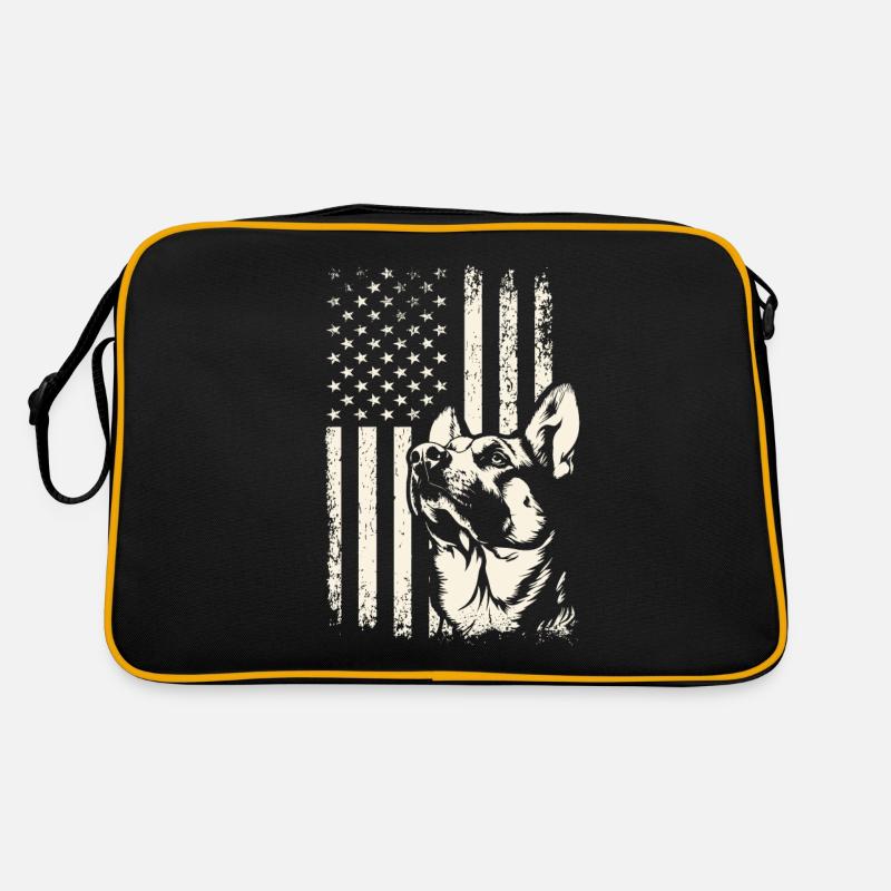 Veterans Day Deutscher Schäferhund USA Stolz Retro Tasche