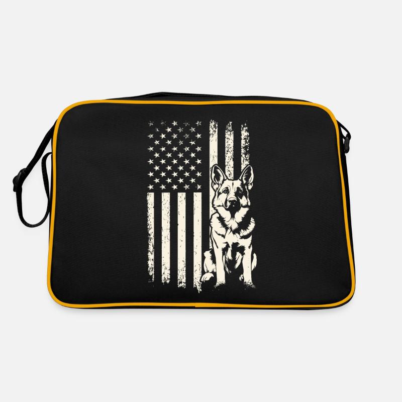 Deutscher Schäferhund USA 4. Juli und Veterans Day Retro Tasche