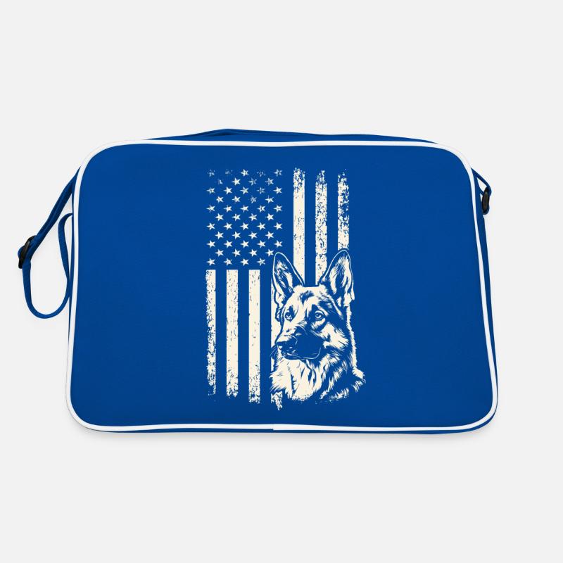 Veterans Day German Shepherd US Flag – 4th of July Retro Bag