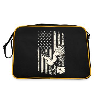 Flying Bald Eagle USA Pride – 4th of July - Retro Bag - black/gold - Back