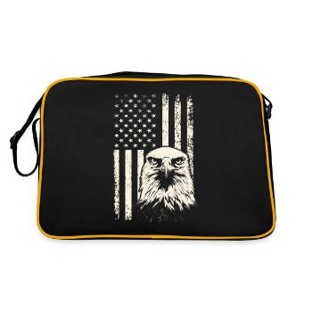 Bald Eagle View USA Pride – 4th of July Flag - Retro Bag - black/gold - Back