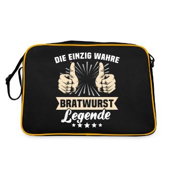 Bratwurst sayings - Retro Bag - black/gold - Back
