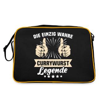 Currywurst sayings - Retro Bag - black/gold - Back