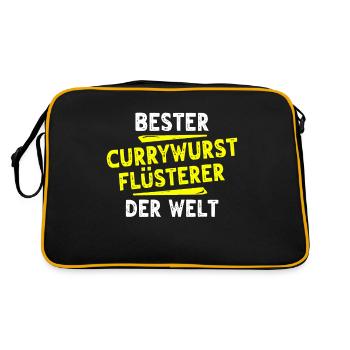 Currywurst Gift - Retro Bag - black/gold - Back