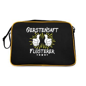 Barley Juice Saying - Retro Bag - black/gold - Back