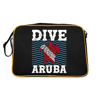 Aruba Caraïbes Été Ocean Beach Cadeau - Sac Retro - noir/or - Dos