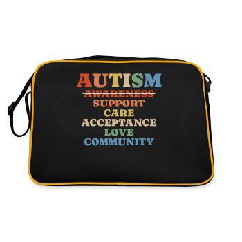 Journée de sensibilisation à l’autisme Cadeau autiste - Sac Retro - noir/or - Dos