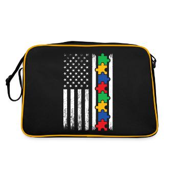Journée de sensibilisation à l’autisme Cadeau autiste - Sac Retro - noir/or - Dos