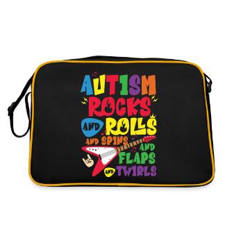 Journée de sensibilisation à l’autisme Cadeau autiste - Sac Retro - noir/or - Dos