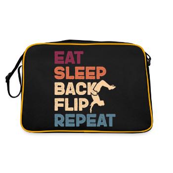 Backflip Salto Acrobatics Parkour Gymnastics Gift - Retro Bag - black/gold - Back