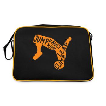 Backflip Salto Acrobatics Parkour Gymnastics Gift - Retro Bag - black/gold - Back