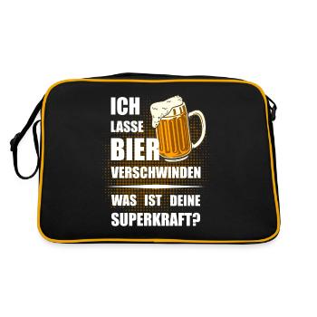 I make beer disappear superpower - Retro Bag - black/gold - Back