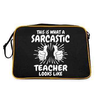 Sarcastic Teacher - Retro Bag - black/gold - Back