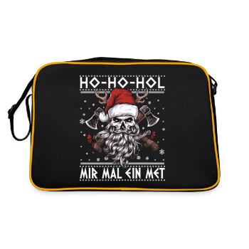 Ho Ho Let's get a mead - Retro Bag - black/gold - Back