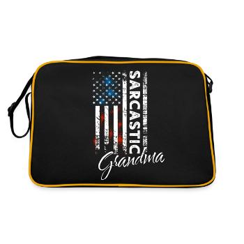 Sarcastic granny - Retro Bag - black/gold - Back