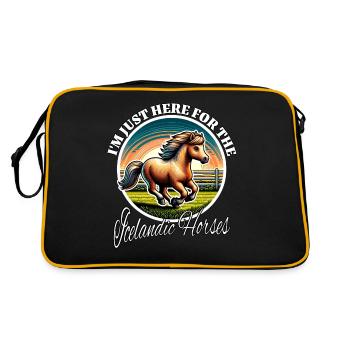 Funny Icelandic Horse Sayings - Retro Bag - black/gold - Back