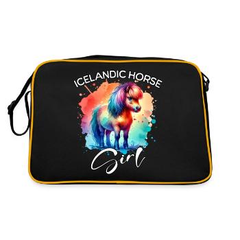 Icelandic Horse Girl Icelander - Retro Bag - black/gold - Back