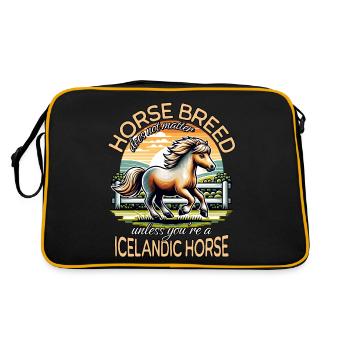 Icelandic Horse Icelander - Retro Bag - black/gold - Back