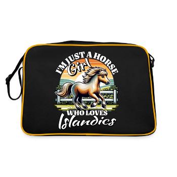 I Love Icelandic Saying - Retro Bag - black/gold - Back