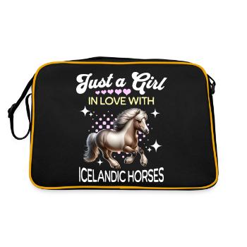 Icelandic Girl Icelandic Horse - Retro Bag - black/gold - Back
