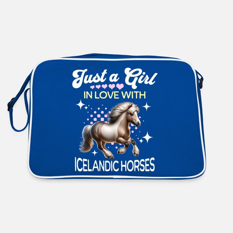 Isländer Mädchen Icelandic Horse Retro Tasche