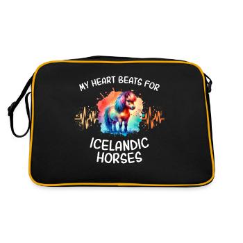 Icelandic Heartline Horse Icelandic Pony - Retro Bag - black/gold - Back