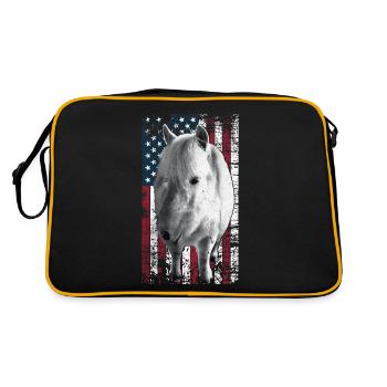 Icelandic Horse US Icelander - Retro Bag - black/gold - Back