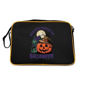 Citrouille souriante Tenue d’Halloween Femmes - Sac Retro - noir/or - Dos