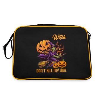 Freches Hexen Outfit Damen Halloween - Retro Tasche - Schwarz/Gold - Hinten