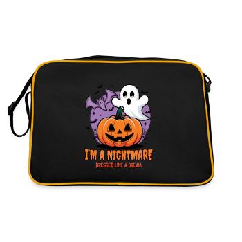 Mignons fantômes Halloween Tenue Femmes - Sac Retro - noir/or - Dos