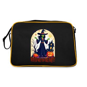 Tenue de sorcière drôle Halloween pour femmes - Sac Retro - noir/or - Dos