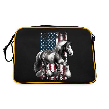 Shire Horse US Shire Horse - Retro Tasche - Schwarz/Gold - Hinten