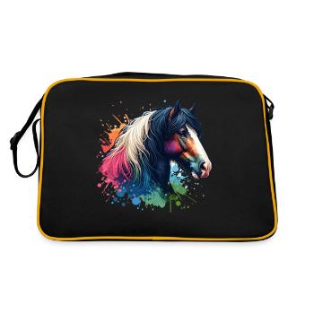 Shire Horse Motif Horse - Retro Bag - black/gold - Back