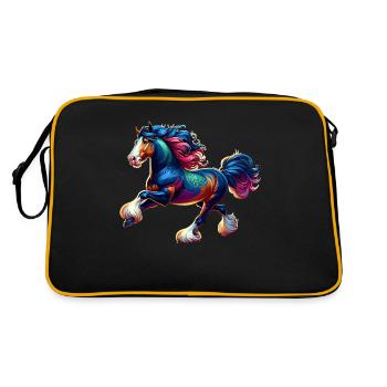 Cheval Shire Pferd - Sac Retro - noir/or - Dos