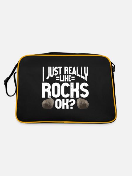 Rock Collector Geology Geologist - Retro Tasche - Schwarz/Gold - Hinten